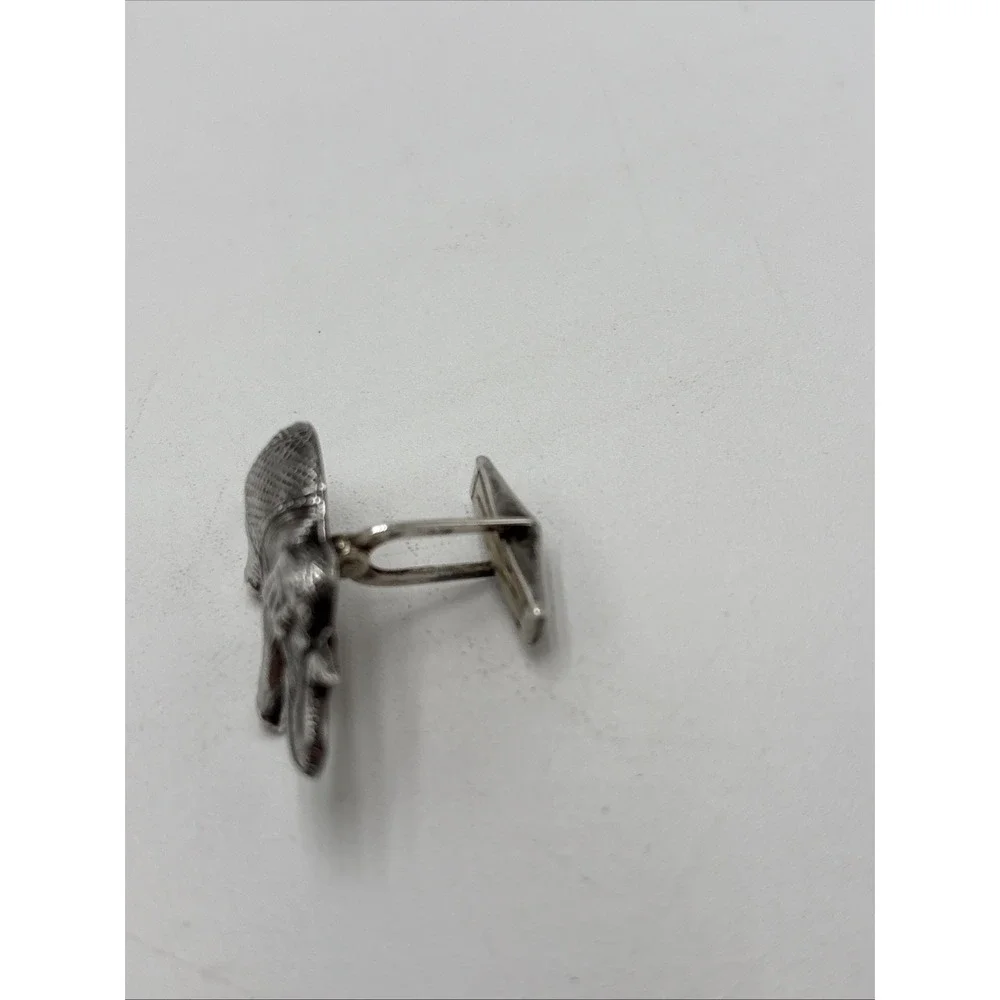 Sterling Silver 925 Cuff Link Indian Elephant 1 Inch Wide Only One Not A Pair‎